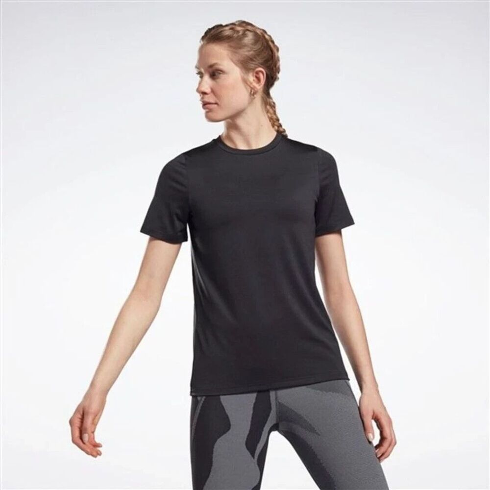 Reebok Apparel Women's Workout Ready Speedwick T-Shirt Training Top Black L - Picture 2 of 9
